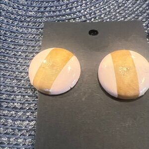 Round Pink and Tan Earrings